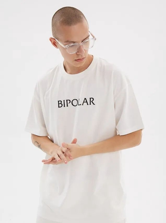 BIPOLAR 夏季宽松基础 LOGO 休闲印花纯棉 T 恤