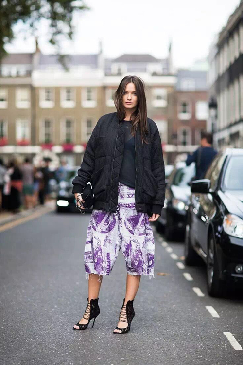 羽绒夹克+阔腿裤