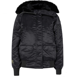 CANADA GOOSE 黑色毛领羽绒夹克