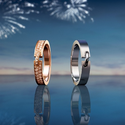 CHAUMET Liens 缘系•一生系列 一生缘玫瑰金、白金对戒（现时参考价：￥43，800、￥19，100）