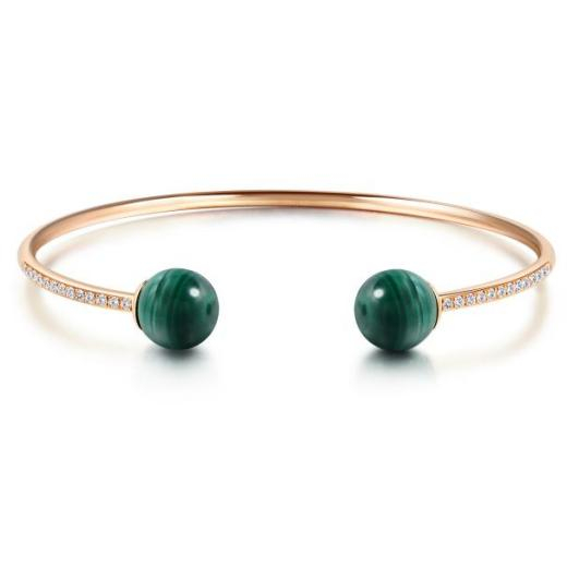 EMPHASIS艾斐诗Cosmos‘宇’系列 18K金孔雀石手镯