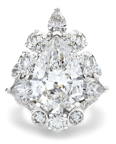 Adonis Rose Petal钻石戒指 水滴形切割钻石 10.33克拉