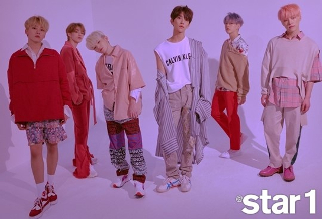 韩男团seventeen拍写真粉色系风格迷幻 新浪图片