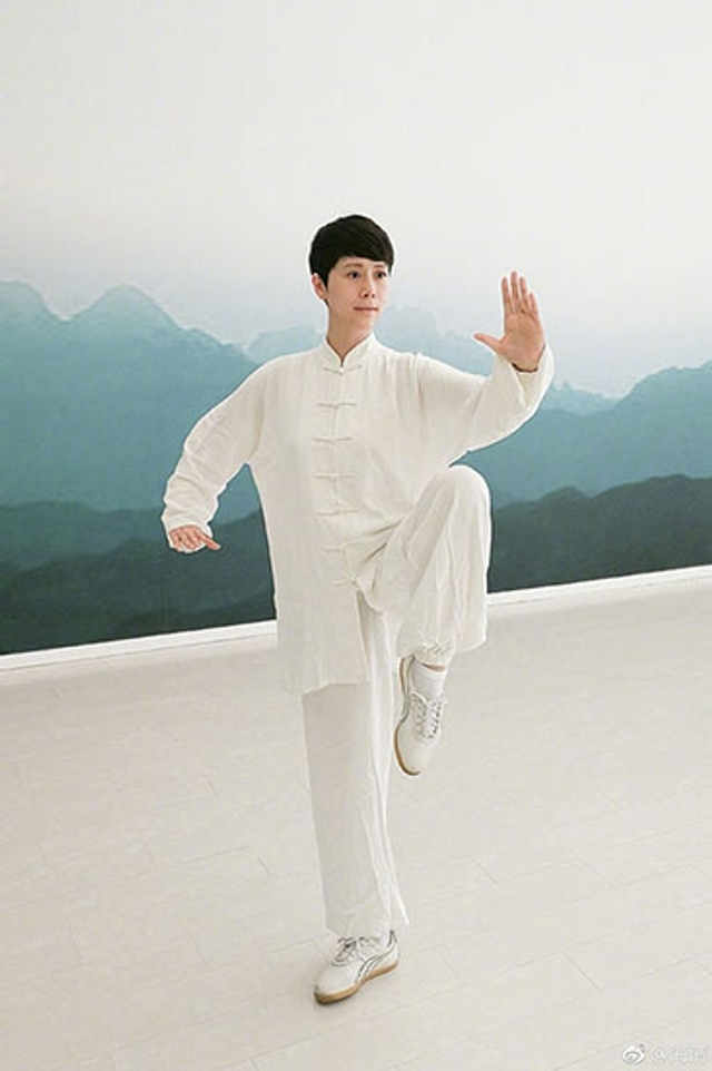 海清着白色练功服尽显道骨仙风 