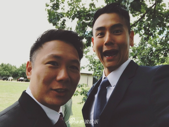 彭于晏出席余文乐大婚吐舌卖萌 把自己p成新娘