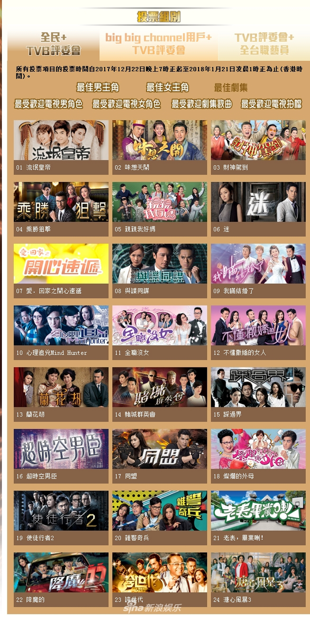 组图:TVB颁奖礼候选名单出炉 欧阳震华黄宗泽宣萱等争奖战况激烈