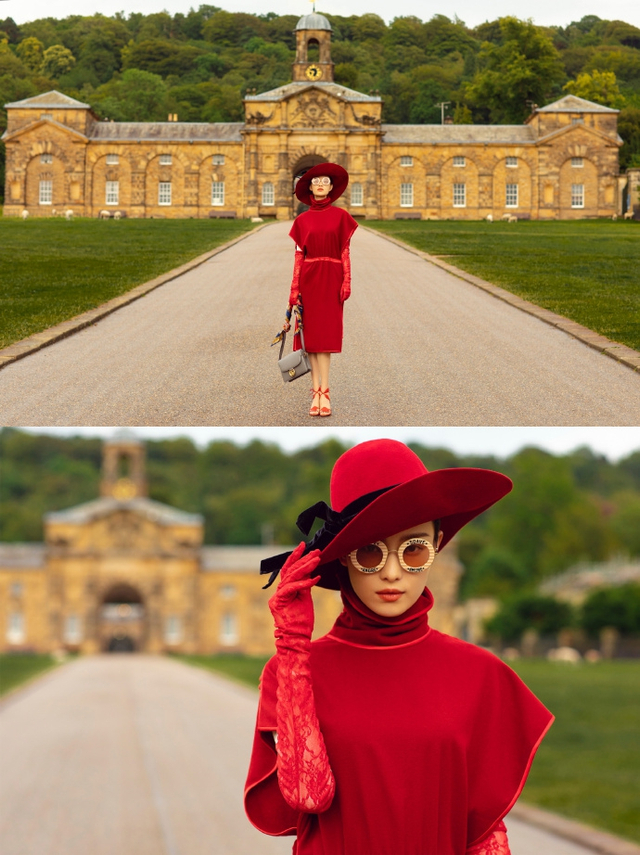 倪妮31岁生日放高级大片 红裙红帽红手套展现复古风情_新浪图片