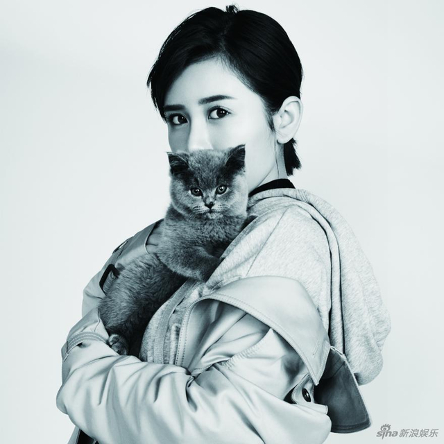 夏梓桐与猫亲密互动 混搭风潮范儿十足_新浪图片