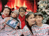 组图：洪金宝儿媳晒家庭圣诞聚会合照 一家人穿亲子装温馨幸福