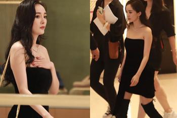 杨幂抹胸短裙slay全场