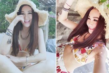 温碧霞穿泳装秀小蛮腰