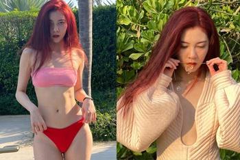 宋妍霏穿泳衣秀人鱼线