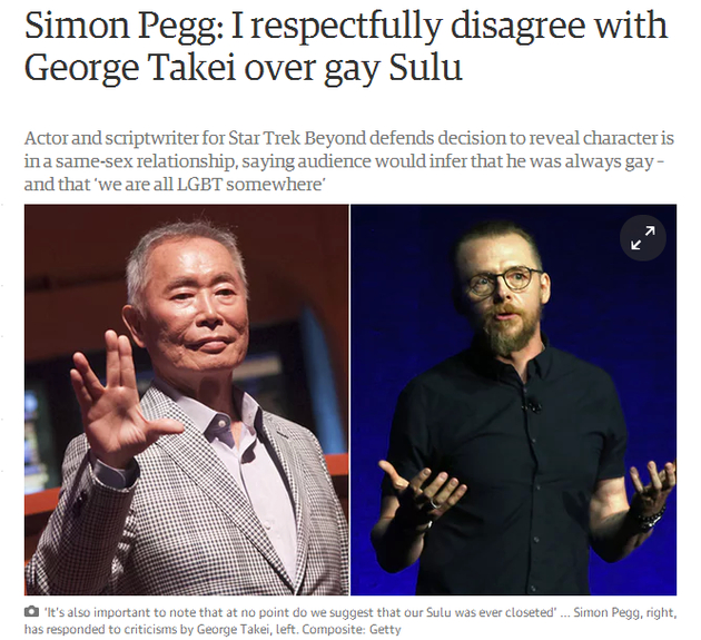 编剧兼主演西蒙佩吉通过卫报发表声明，表示自己尊重但不同意乔治·竹井的观点