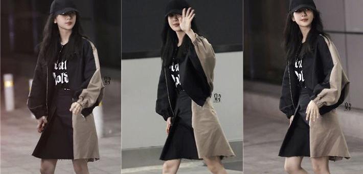 杨紫录制新综艺路透释出穿短裙露美腿