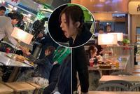 赵薇现身餐厅与秦昊对戏拍新剧 张大嘴吃东西毫无偶像包袱
