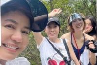 甘比母女与钟楚红郑秀文爬山 全员穿着休闲素颜出镜