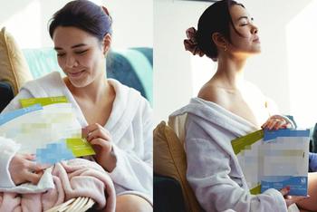 钟丽缇女儿浴袍敞领口