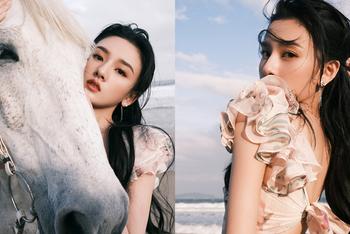 宋祖儿白马大片似精灵少女