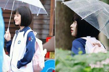 沈月短发校服青春可爱