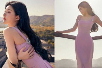 赵露思穿粉裙秀腰臀比