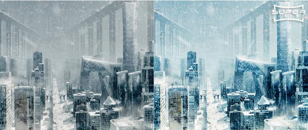 普通银幕与Super Cinema-超级影院巨幕效果对比