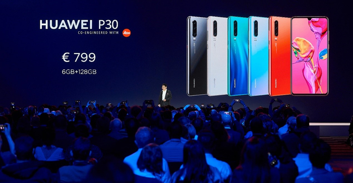 HUAWEI P30售价为799欧元（海外版6GB+128GB）