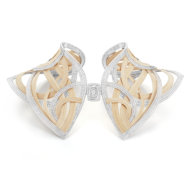 Boucheron宝诗龙Carte Blanche， Ailleurs高级珠宝系列Rotin Diamant项链