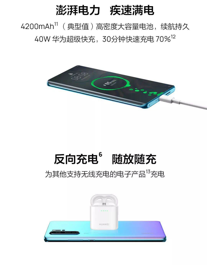 HUAWEI P30 Pro还拥有优异的能效表现