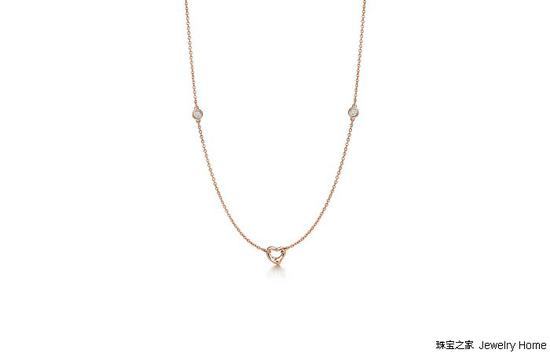 Tiffany & Co。 蒂芙尼 Elsa Peretti™系列 Open Heart限量版项链 长度45.72cm