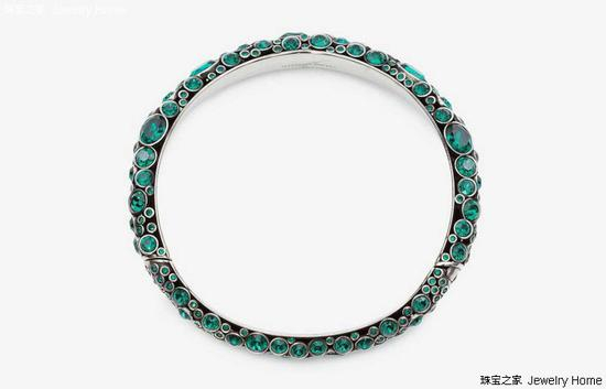 Alexander McQueen Choker项链，Atelier&nbsp;Swarovski绿色水晶、珐琅、古董银