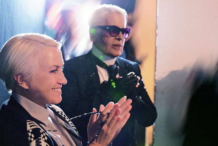 FENDI&nbsp;创始人孙女Silvia Venturini Fendi&nbsp; 与Karl Lagerfeld