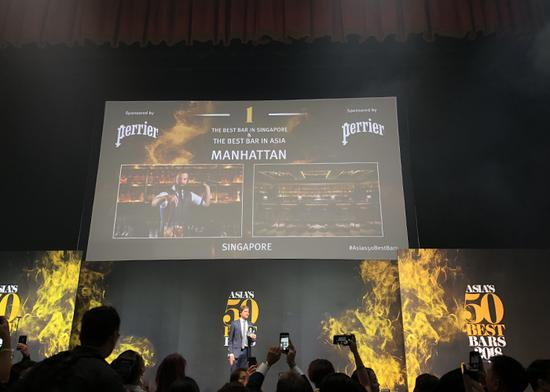 亚洲第一的名额，已经被新加坡酒吧Manhattan连续两年摘得