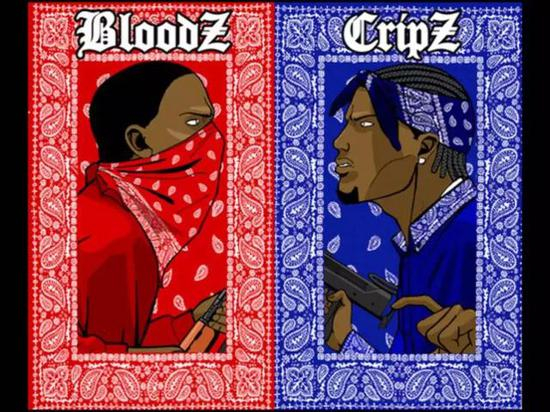 ▲ 红：Blood、蓝：Crips