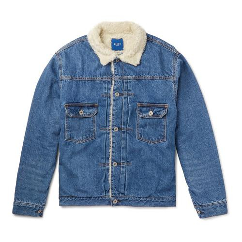 Beams翻毛牛仔夹克