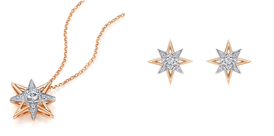 ‘全爱钻™’“北极星”耳饰与项链