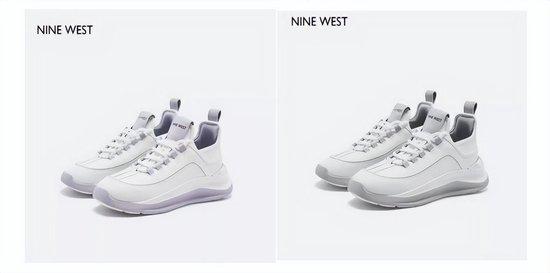 NineWest玖熙2023年秋季新款冰川系列系带厚底运动鞋