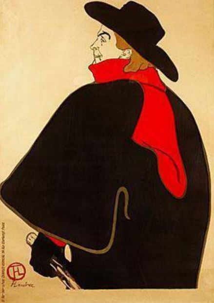 　　Aristide Bruant dans son cabaret 阿里斯蒂德·布鲁恩特在他的歌舞表演中 Color lithograph 彩色石版画 1893 1660 x 1280 mm