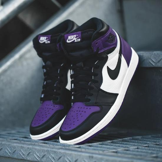 Air Jordan 1 Court Purple 黑紫脚趾 　　女码2500+ 男码在2000~3800之间