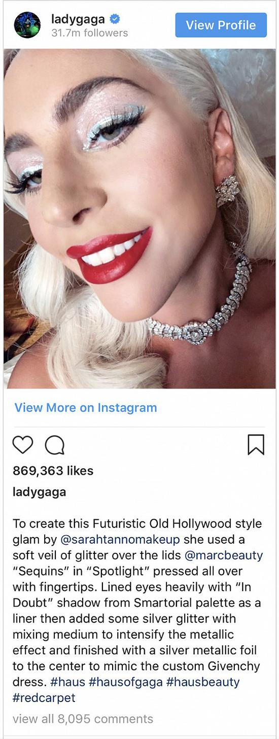 Lady Gaga Instagram主页截图