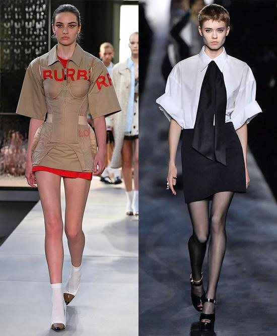 Burberry 2019 春夏系列（左）Givenchy 2019 秋冬系列（右）