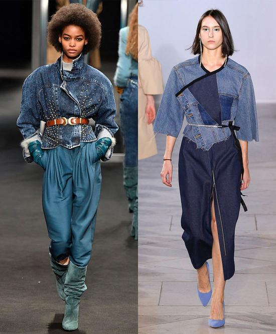 Alberta Ferretti 2018 秋冬系列（左）Lutz Huelle 2018 春夏系列（右）