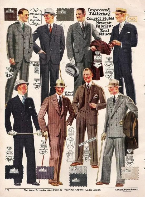 1920s流行的窄身西装