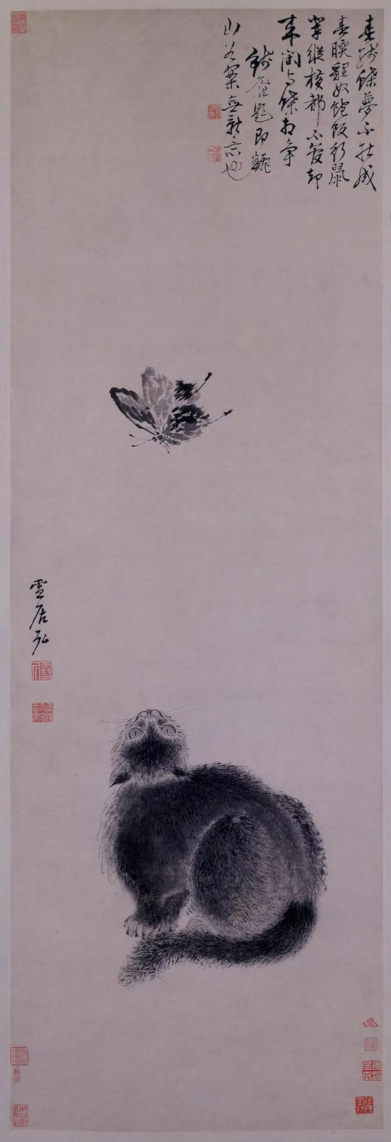  [明]孙克弘&nbsp;耄耋图 纸本设色&nbsp;139.5cm×47cm 故宫博物院藏