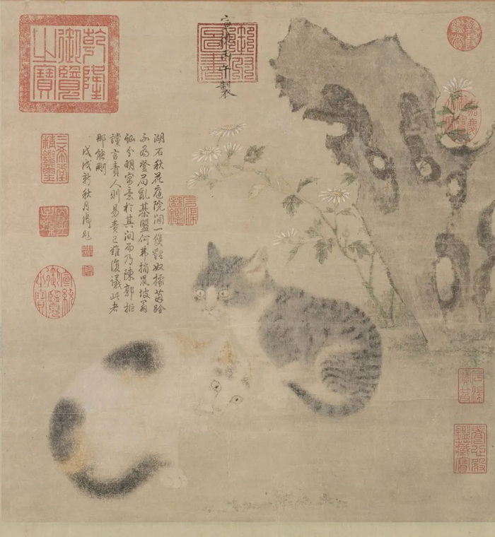  [明]朱瞻基&nbsp;花下狸奴图（局部）&nbsp;纸本设色 41.5cm×39.3cm&nbsp;台北“故宫博物院”藏