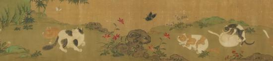  [南宋]梁楷&nbsp;狸奴闲趣图（局部）&nbsp;绢本设色 33.2cm×185.4cm