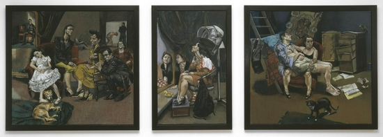  三联画《仿贺加斯<时髦的婚姻>》，1999