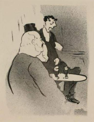 　　Ducarre aux Ambassadeurs， Le Café-Concert 杜卡雷大使，“咖啡厅音乐会” Lithograph石版画 1893 550 x 463 mm