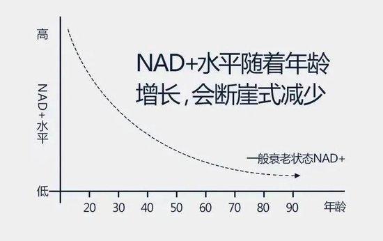 体内NAD+随年龄增长而下降的趋势