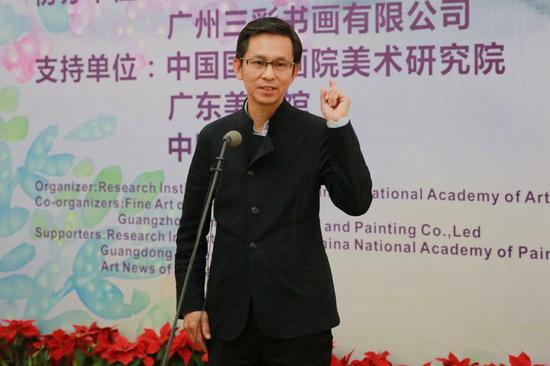 中国美术家协会副主席、中国艺术研究院工笔画研究院名誉院长何家英先生致辞
