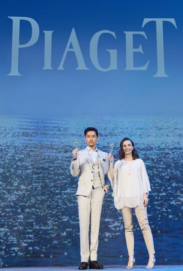 Piaget伯爵品牌大使胡歌与伯爵珠宝与高级珠宝市场总监Maria Laffont女士
